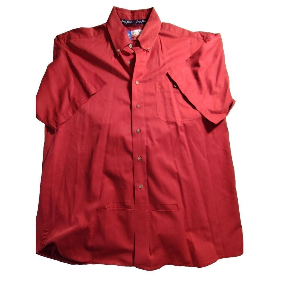 George Strait Cowboy Cut Collection Wrangler Short Sleeve Button Red Shirt 2XL